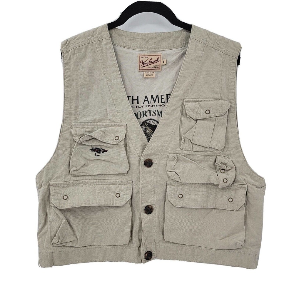 Vintage Woolrich Men's Medium North American Sportsman Utility Fly Fishing Vest